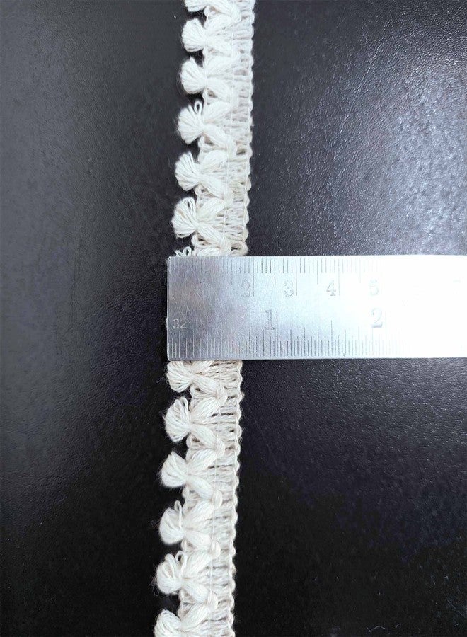 Mezin Cotton Doll Gpo Lace Border for Dress, Kurtis, Dupatta, Bag, Craft and Decorations (8 Mtr, White) - Image 2